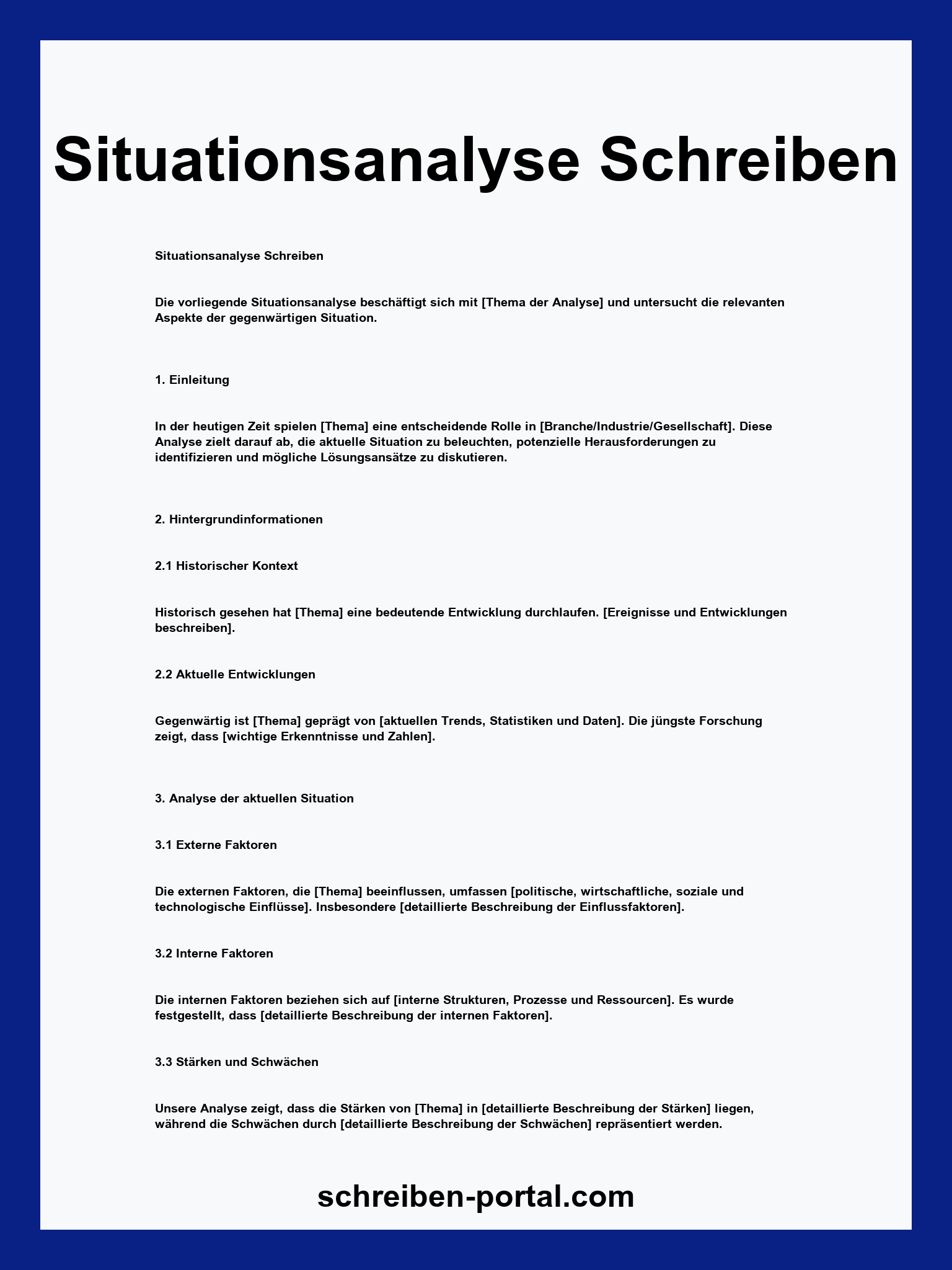 Situationsanalyse Schreiben Beispiel